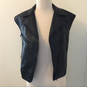 Vegan leather biker vest